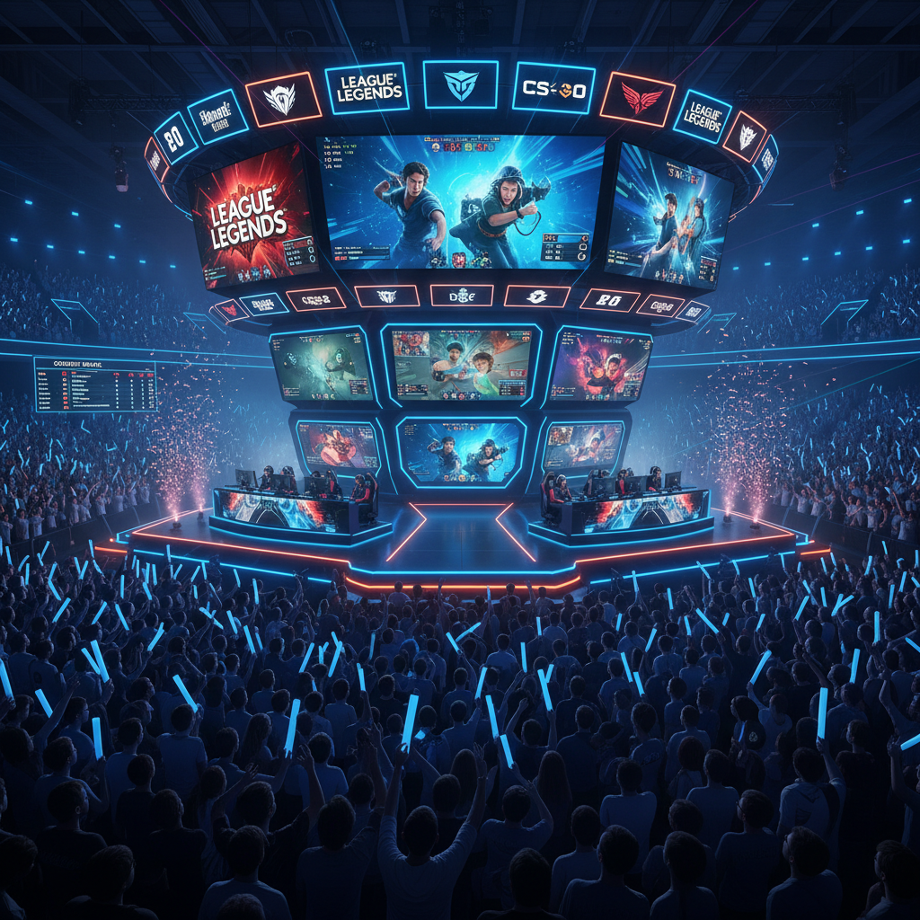 Arena eSports với màn hình khổng lồ và khán giả