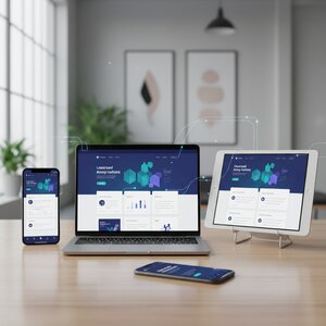 Giao diện website/app hiện đại trên multiple devices