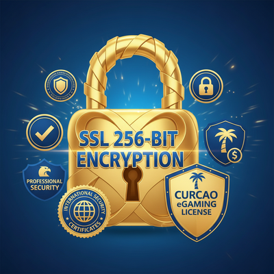 Biểu tượng khóa vàng với mã hóa SSL, chứng chỉ bảo mật quốc tế